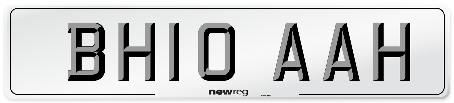 BH10 AAH Number Plate from New Reg